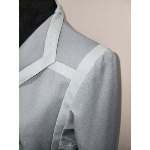 Vintage Bonders Women's Trench Long Coat Ice Blue Gray Size Large Pockets - Picture 7 of 14